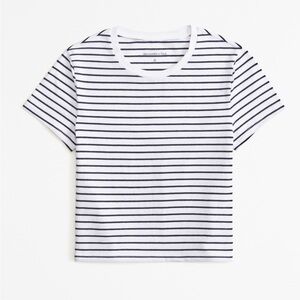 Abercrombie Essential Baby Tee, Navy Stripe, Small